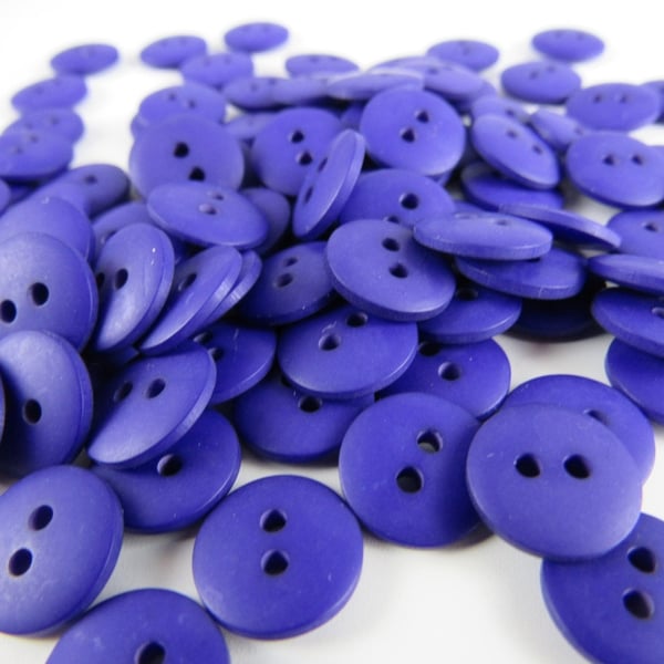 Mini Plain Ultra Violet Purple Buttons, 11mm, 24 Pieces