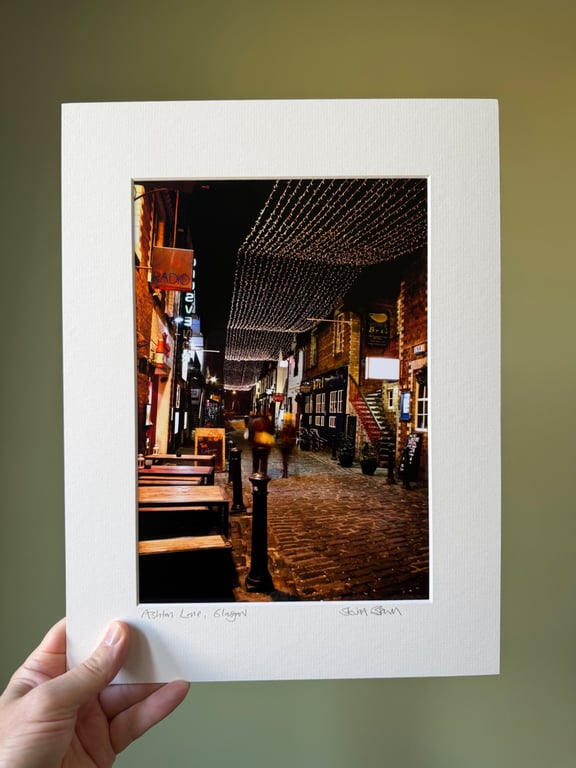 ASHTON LANE, GLASGOW signed mounted print