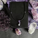 Statement beaded choker necklace black purple sterling silver party jewellery