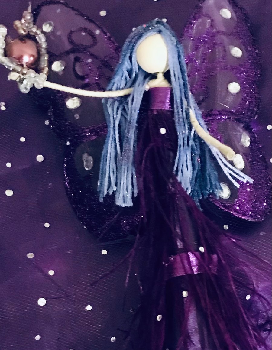 Purple fairy - tree topper - ornament 