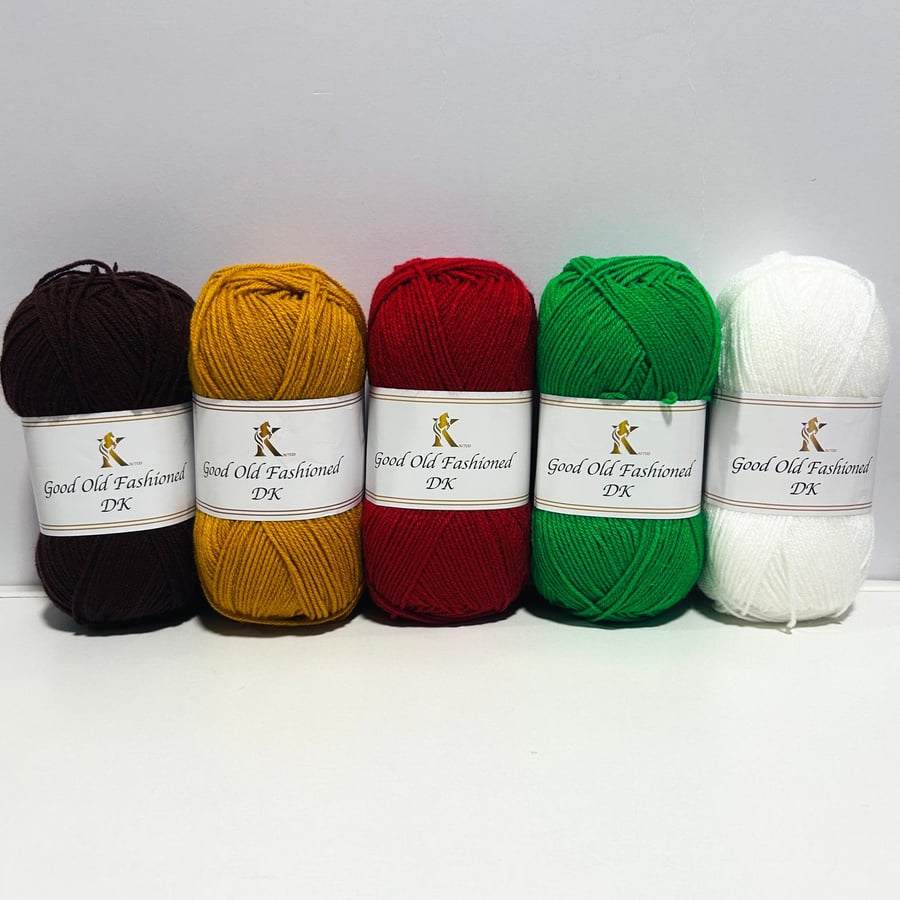 Good Old Fashioned DK Colourways Bundle 5x100g-280m-100% Acrylic - Folksy