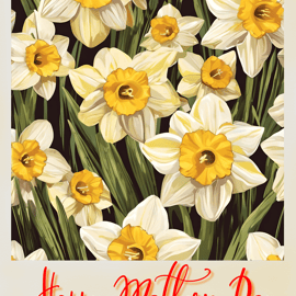 Happy Mother's Day Daffodils Card A5