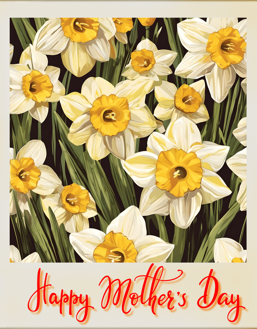 Happy Mother's Day Daffodils Card A5