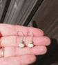 Frosted Amazonite and Rhyolite bead drop earrings, silver threader bead earrings - Image 7