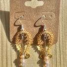 Handmade beaded dangle earrings 