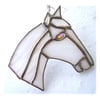 Horse Suncatcher Stained Glass Horsehead White 105