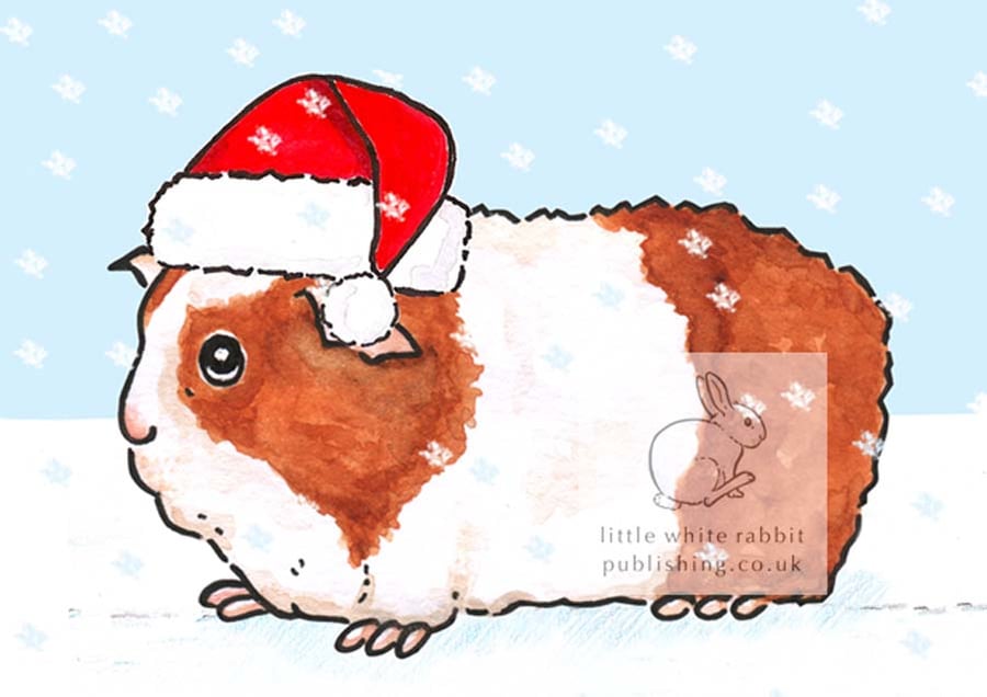 Gerry the Guinea Pig - Christmas Hat Card