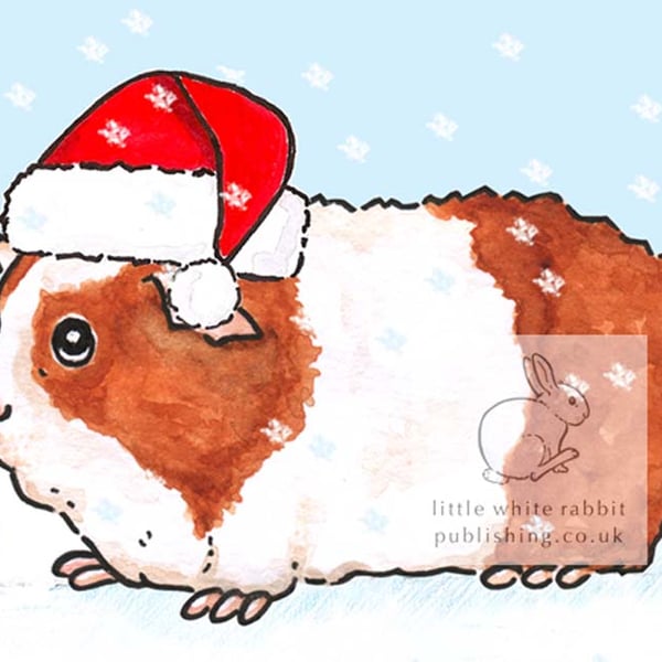 Gerry the Guinea Pig - Christmas Hat Card