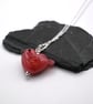 lampwork glass pink bird pendant necklace - Image 3