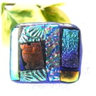 Patchwork Dichroic Fused Glass Brooch 091 Handmade 