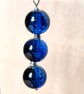 Blue Crackle Glass & Silver Drop Earrings - Handmade Jewellery - Image 3