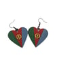 Eritrean flag earrings, love Eritrea,  loveheart jewellery, african queen,  - Image 4