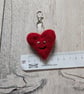 Felted Heart keyring or bag charm