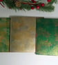 Christmas Gelli Printed Art Greeting Cards Set One Off Holly - Image 2