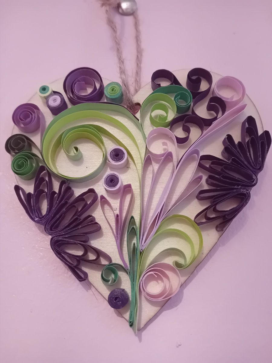 Wooden Heart with Quilled Art, a beautiful gift perfect for any occasion. 