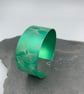 Anodised aluminium ginkgo cuff in green