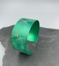 Green aluminium ginkgo cuff. - Image 1