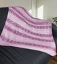 Hand Knitted Pink Fair Isle Baby Blanket Pram Pushchair Moses Basket Throw