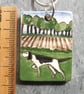Handmade Ceramic pointer dog pendant  - Image 3