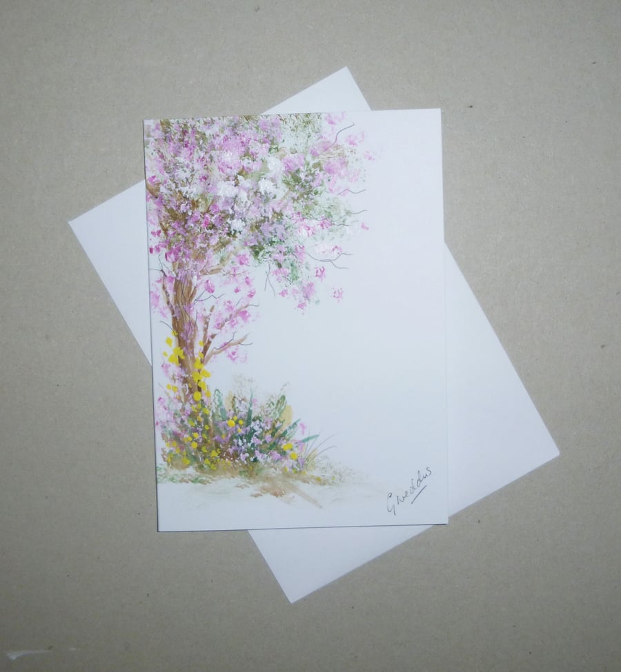 art blossom tree original painting spring ( ref FA 362 G1 )