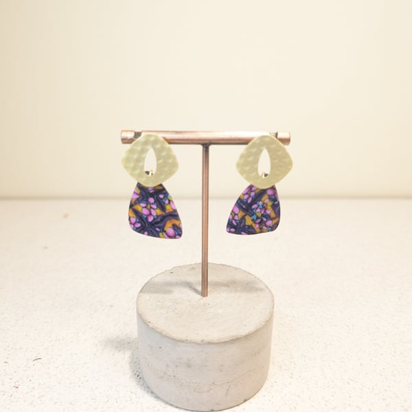 Bright purple dangle earrings