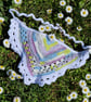 Small crochet bandana, multicolour bandana, multicolour hair accessory