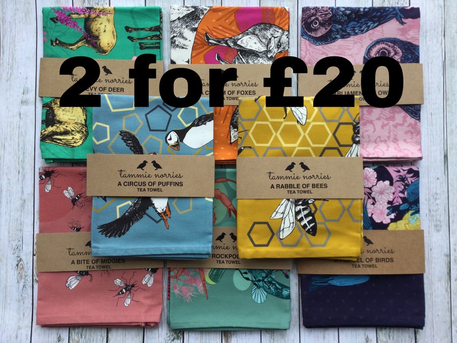 Tea Towels - Mix and Match Pair of Tea Towels 