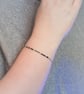 Bracelet You are my Person morse code sterling silver & hematite stretchy - Image 3