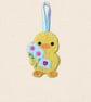 Knit Stitch Chick Decoration - Embroidered Felt Hanging Decor