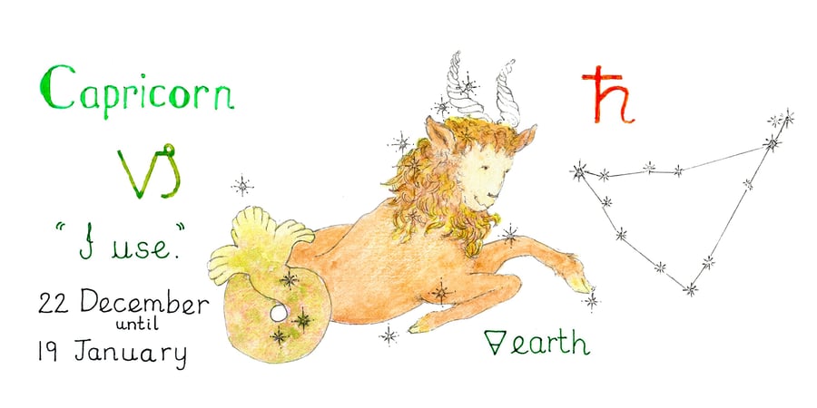 Astrology star sign Capricorn print