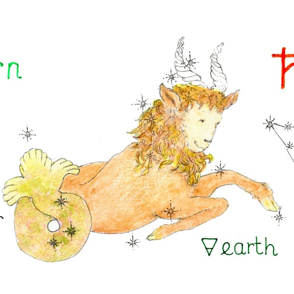 Astrology star sign Capricorn print