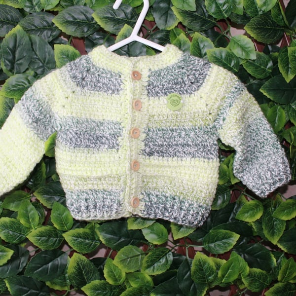 handmade crochet baby cardigan size 3 - 6 months