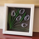 Framed quilled tulip art ideal gift