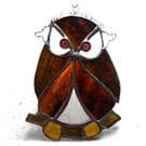 Owl Suncatcher Stained Glass Handmade Bird 038
