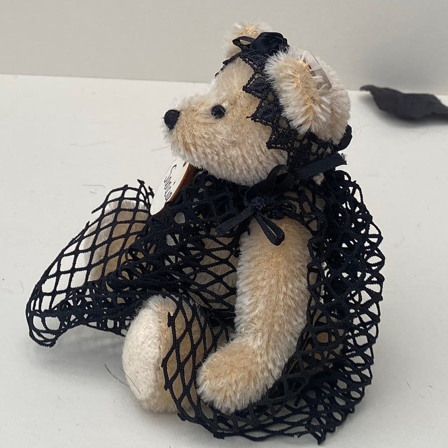 SOLD, Reserved for GB Mini mohair artist bear, gothic teddy bear 