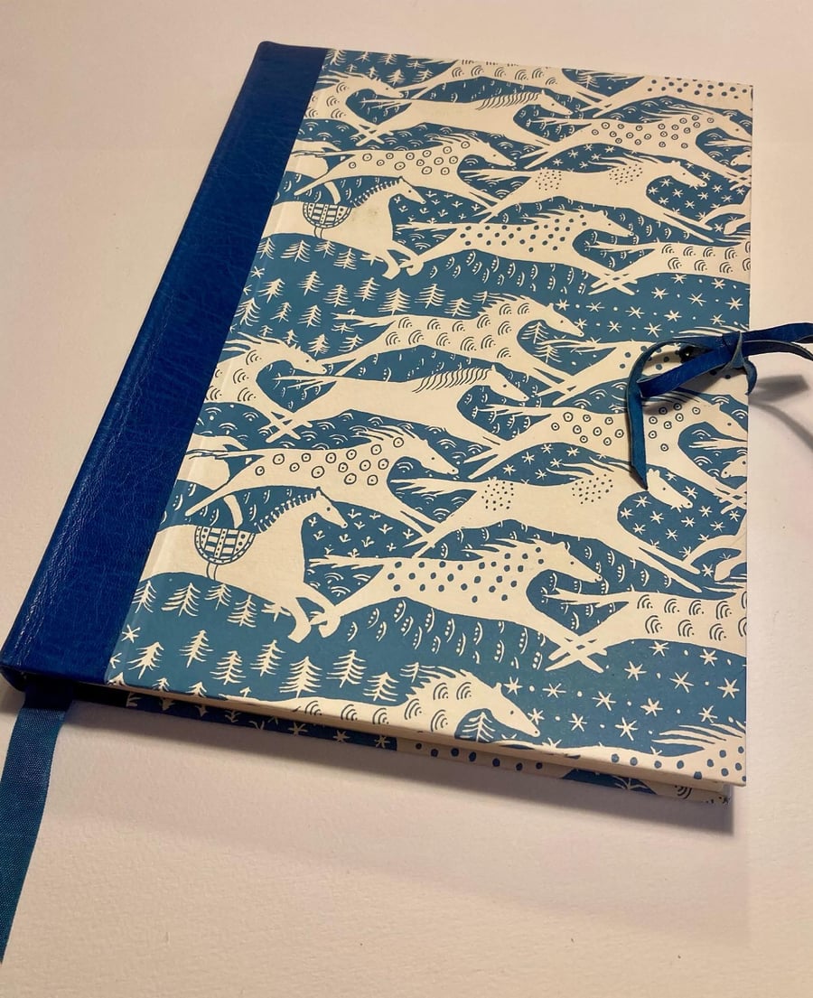 A4 Lined Notebook ‘Blue Ponies’