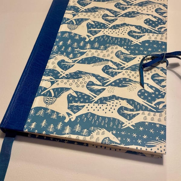 A4 Lined Notebook ‘Blue Ponies’