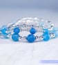 Bracelet sterling silver beaded handmade stretchy stacking dainty - Image 7