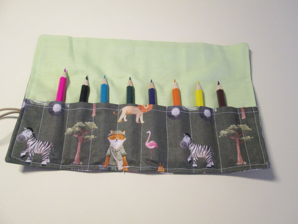 Safari Fabric Pencil Roll