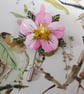 PINK APPLE BLOSSOM FLOWER PIN Wedding Lapel Flower Brooch HANDMADE HAND PAINTED - Image 3