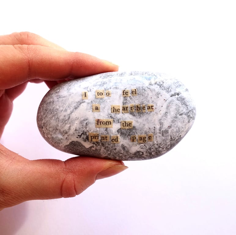 Heartbeat Readers' Stone... Folklore Inspired Story Stone, cute ready to ship