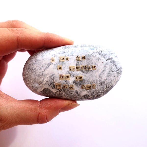 Heartbeat Readers' Stone... Folklore Inspired Story Stone, cute ready to ship