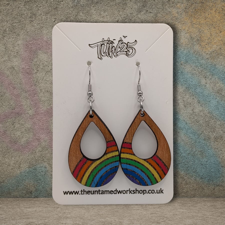 Rainbow Pride Teardrop Earrings