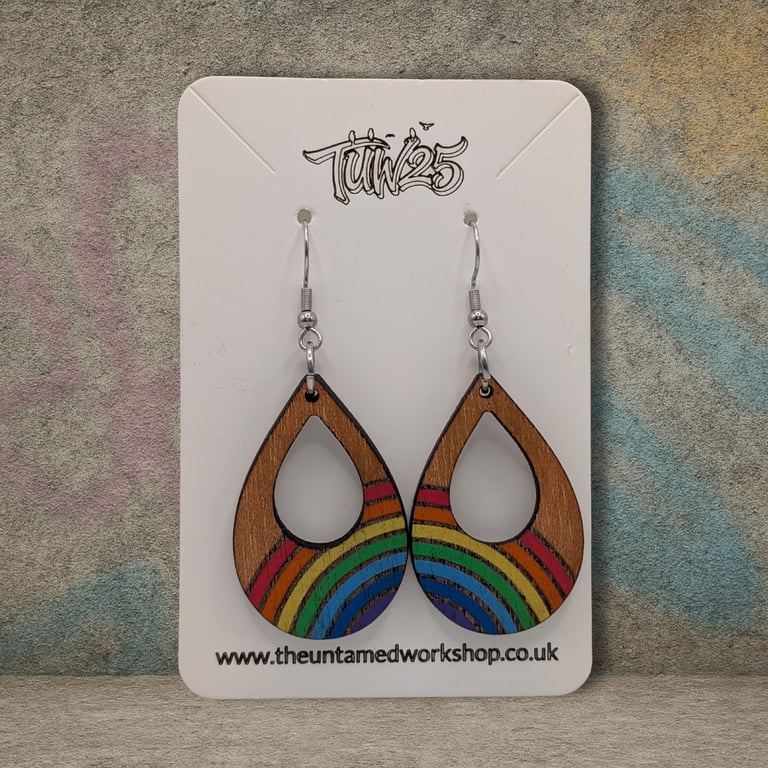 Rainbow Pride Teardrop Earrings