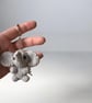 Handmade Crochet Elephant Keychain Amigurumi Bag Charm, Soft Plush Accessory