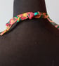 Multicoloured Abstract Vintage Fabric Bead Necklace - Image 7