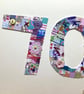 70th patchwork birthday card - Image 3