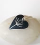 Dandelion seed heart pendant necklace in black - Image 4