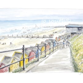 Beach Huts and Breakfast, Mundesley, Norfolk - Limited Edition Art Print