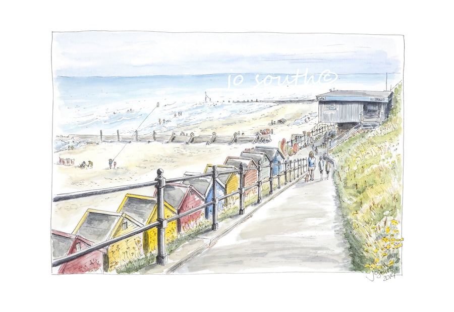 Beach Huts and Breakfast, Mundesley, Norfolk - Limited Edition Art Print